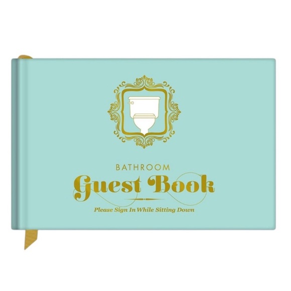 KNOCK KNOCK Bathroom Guest Book - Please Sign In While Sitting Down Hardcover - Picture 1 of 7